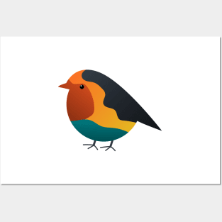 Cute chubby gradient bird Posters and Art